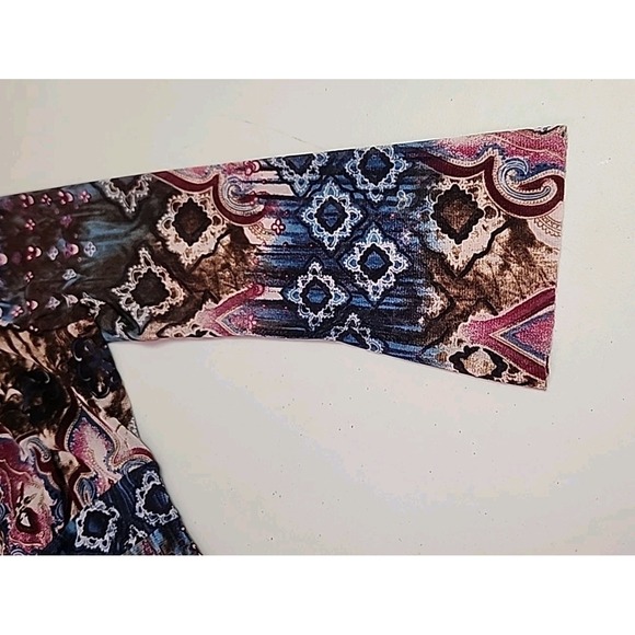 Vintage Inc International Concepts Moroccan Tile Design Top Women L Boho Y2K 90s - Picture 7 of 8